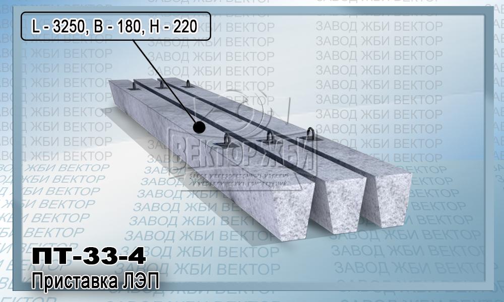 Железобетонная приставка ПТ-33-4 серия 3.407-57/87 для ЛЭП
